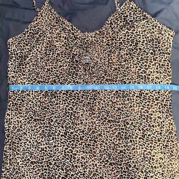 Drawstring Ruched Leopard Dress - Picture 12 of 13